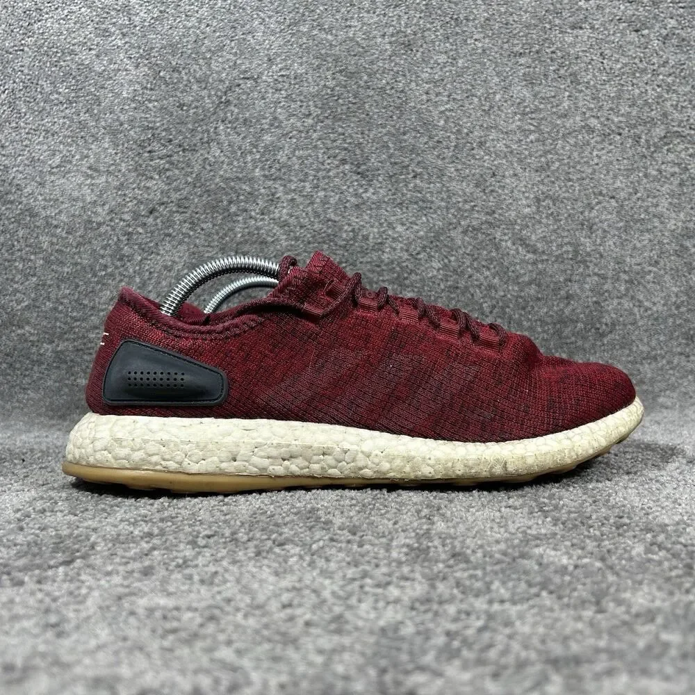 Adidas PureBoost BA8895 Mens Size 10.5 Burgundy Red Athletic Running Shoes Used